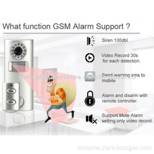 Remote Controlled GSM Alarm Single Unit with Camera